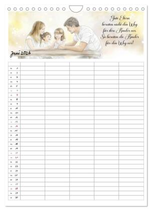 Elternsprüche Familienplaner (Wandkalender 2026 DIN A4 hoch), CALVENDO Monatskalender