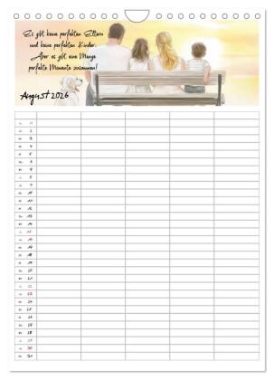 Elternsprüche Familienplaner (Wandkalender 2026 DIN A4 hoch), CALVENDO Monatskalender