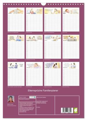 Elternsprüche Familienplaner (Wandkalender 2026 DIN A3 hoch), CALVENDO Monatskalender