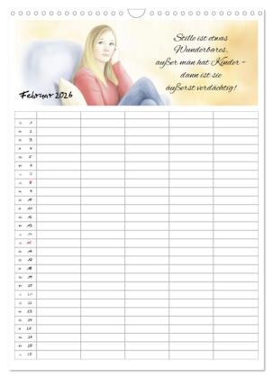 Elternsprüche Familienplaner (Wandkalender 2026 DIN A3 hoch), CALVENDO Monatskalender