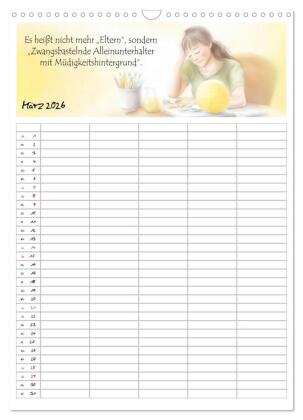 Elternsprüche Familienplaner (Wandkalender 2026 DIN A3 hoch), CALVENDO Monatskalender