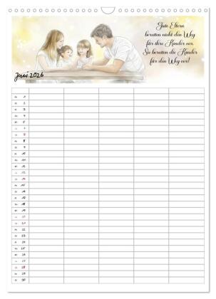 Elternsprüche Familienplaner (Wandkalender 2026 DIN A3 hoch), CALVENDO Monatskalender