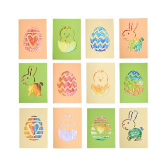 Bastelset - Erstes Malen Kritzelkarten Ostern 