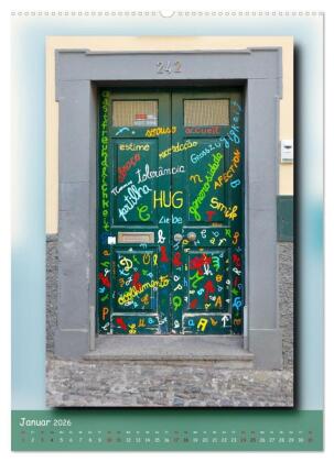 Türen in Madeira (Wandkalender 2026 DIN A2 hoch), CALVENDO Monatskalender