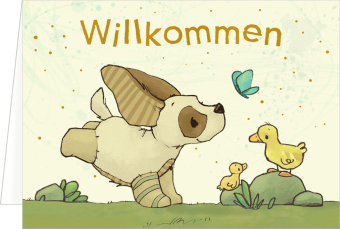 Mini-Grußkarten - Willkommen