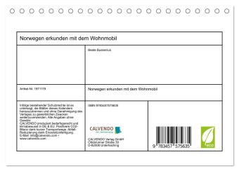 Norwegen erkunden mit dem Wohnmobil (Tischkalender 2026 DIN A5 quer), CALVENDO Monatskalender
