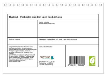 Thailand - Postkarten aus dem Land des Lächelns (Tischkalender 2026 DIN A5 quer), CALVENDO Monatskalender