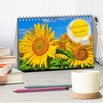 Motivierende Sprüche - gestärkt durch das Jahr (Tischkalender 2026 DIN A5 quer), CALVENDO Monatskalender