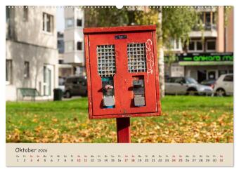 Kaugummiautomaten (hochwertiger Premium Wandkalender 2026 DIN A2 quer), Kunstdruck in Hochglanz