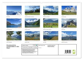 Wunderschöne Landschaften in den Alpen (hochwertiger Premium Wandkalender 2026 DIN A2 quer), Kunstdruck in Hochglanz