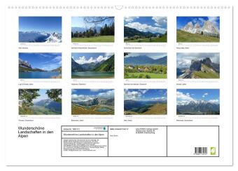 Wunderschöne Landschaften in den Alpen (Wandkalender 2026 DIN A2 quer), CALVENDO Monatskalender