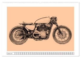Motor Craft Motorräder (hochwertiger Premium Wandkalender 2026 DIN A2 quer), Kunstdruck in Hochglanz