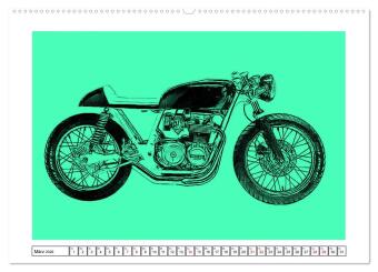 Motor Craft Motorräder (hochwertiger Premium Wandkalender 2026 DIN A2 quer), Kunstdruck in Hochglanz