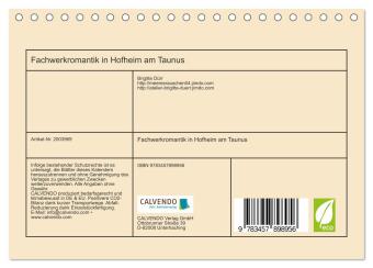 Fachwerkromantik in Hofheim am Taunus (Tischkalender 2026 DIN A5 quer), CALVENDO Monatskalender
