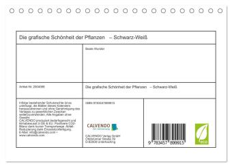 Die grafische Schönheit der Pflanzen - Schwarz-Weiß (Tischkalender 2026 DIN A5 quer), CALVENDO Monatskalender