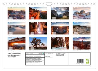 USA Südwesten - Atemberaubende Aussichten (Wandkalender 2026 DIN A4 quer), CALVENDO Monatskalender