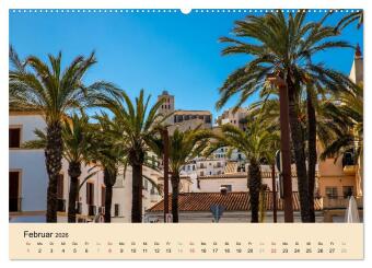 Ibiza Dalt Vila, Sa Penya und La Marina (hochwertiger Premium Wandkalender 2026 DIN A2 quer), Kunstdruck in Hochglanz