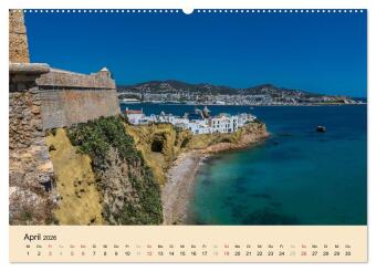 Ibiza Dalt Vila, Sa Penya und La Marina (hochwertiger Premium Wandkalender 2026 DIN A2 quer), Kunstdruck in Hochglanz