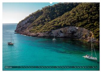 Ibiza Küste, Buchten und Strände (hochwertiger Premium Wandkalender 2026 DIN A2 quer), Kunstdruck in Hochglanz
