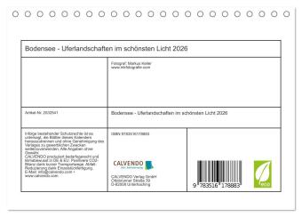 Bodensee - Uferlandschaften im schönsten Licht 2026 (Tischkalender 2026 DIN A5 quer), CALVENDO Monatskalender