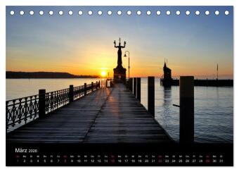 Bodensee - Uferlandschaften im schönsten Licht 2026 (Tischkalender 2026 DIN A5 quer), CALVENDO Monatskalender