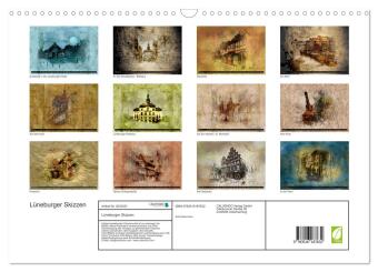 Lüneburger Skizzen (Wandkalender 2026 DIN A3 quer), CALVENDO Monatskalender