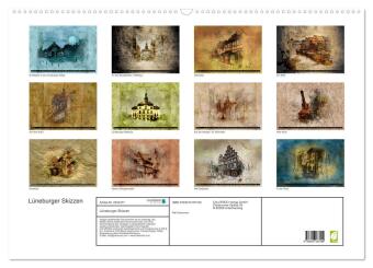 Lüneburger Skizzen (Wandkalender 2026 DIN A2 quer), CALVENDO Monatskalender