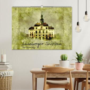 Lüneburger Skizzen (Wandkalender 2026 DIN A2 quer), CALVENDO Monatskalender