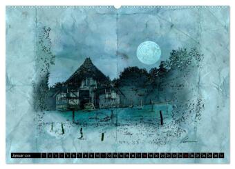 Lüneburger Skizzen (Wandkalender 2026 DIN A2 quer), CALVENDO Monatskalender