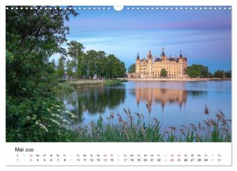 Schweriner Märchenschloss (Wandkalender 2026 DIN A3 quer), CALVENDO Monatskalender