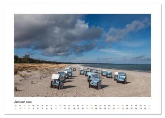 Strandkorb Idylle (Tischkalender 2026 DIN A5 quer), CALVENDO Monatskalender