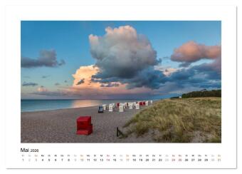 Strandkorb Idylle (Tischkalender 2026 DIN A5 quer), CALVENDO Monatskalender