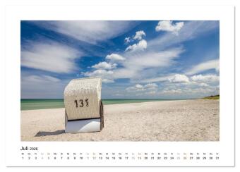 Strandkorb Idylle (Tischkalender 2026 DIN A5 quer), CALVENDO Monatskalender