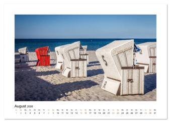 Strandkorb Idylle (Tischkalender 2026 DIN A5 quer), CALVENDO Monatskalender