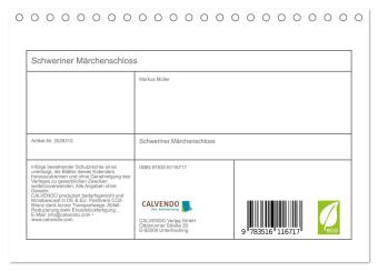 Schweriner Märchenschloss (Tischkalender 2026 DIN A5 quer), CALVENDO Monatskalender