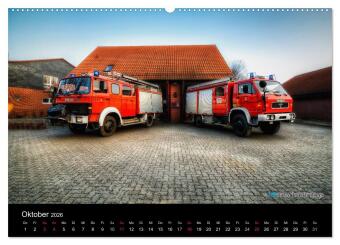 Einsatzfahrzeuge der Feuerwehr (hochwertiger Premium Wandkalender 2026 DIN A2 quer), Kunstdruck in Hochglanz