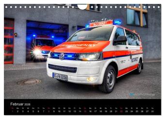 Einsatzfahrzeuge der Feuerwehr (Wandkalender 2026 DIN A4 quer), CALVENDO Monatskalender