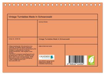 Vintage Turntables Made In Schwarzwald (Tischkalender 2026 DIN A5 quer), CALVENDO Monatskalender
