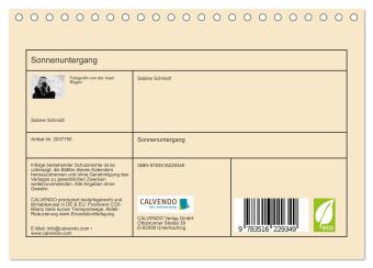 Sonnenuntergang (Tischkalender 2026 DIN A5 quer), CALVENDO Monatskalender