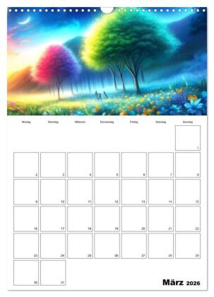 Neonlicht Familienplaner (Wandkalender 2026 DIN A3 hoch), CALVENDO Monatskalender