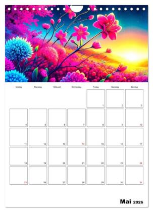 Neonlicht Familienplaner (Wandkalender 2026 DIN A4 hoch), CALVENDO Monatskalender