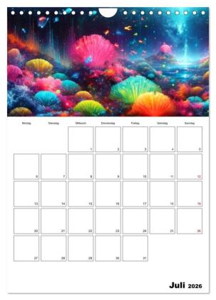 Neonlicht Familienplaner (Wandkalender 2026 DIN A4 hoch), CALVENDO Monatskalender