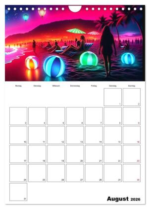 Neonlicht Familienplaner (Wandkalender 2026 DIN A4 hoch), CALVENDO Monatskalender