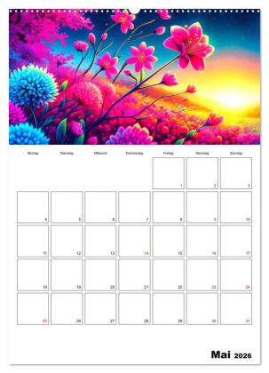 Neonlicht Familienplaner (Wandkalender 2026 DIN A2 hoch), CALVENDO Monatskalender