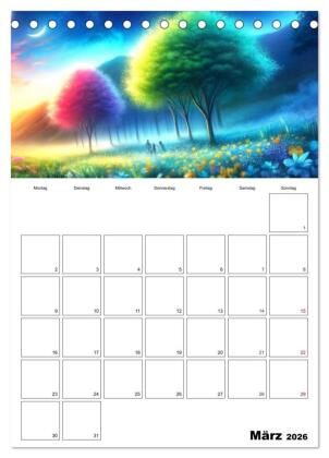 Neonlicht Familienplaner (Tischkalender 2026 DIN A5 hoch), CALVENDO Monatskalender