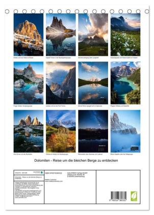Dolomiten - Reise um die bleichen Berge zu entdecken (Tischkalender 2026 DIN A5 hoch), CALVENDO Monatskalender