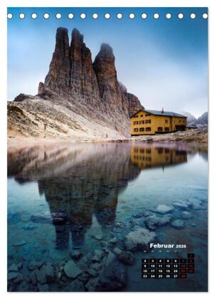 Dolomiten - Reise um die bleichen Berge zu entdecken (Tischkalender 2026 DIN A5 hoch), CALVENDO Monatskalender