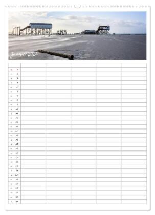 Nordfriesland - Familienplaner (Wandkalender 2026 DIN A2 hoch), CALVENDO Monatskalender