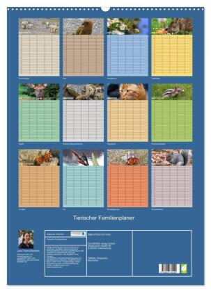 Tierischer Familienplaner (Wandkalender 2026 DIN A2 hoch), CALVENDO Monatskalender