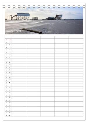 Nordfriesland - Familienplaner (Tischkalender 2026 DIN A5 hoch), CALVENDO Monatskalender